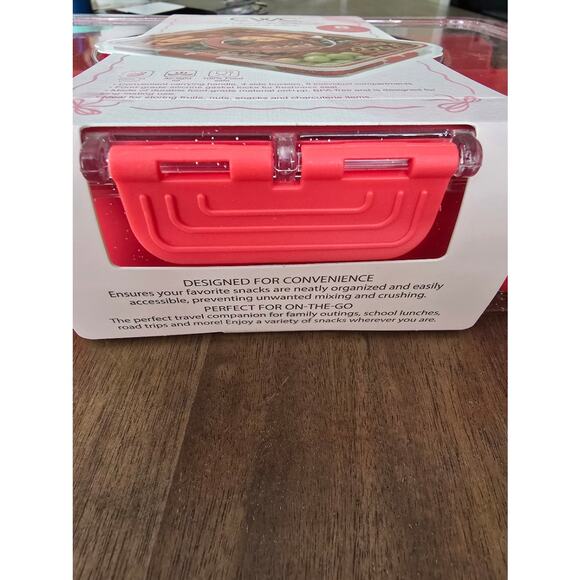 Cook With Color Sparkle Snack Box Food Storage Container Red - Picture 4 of 6